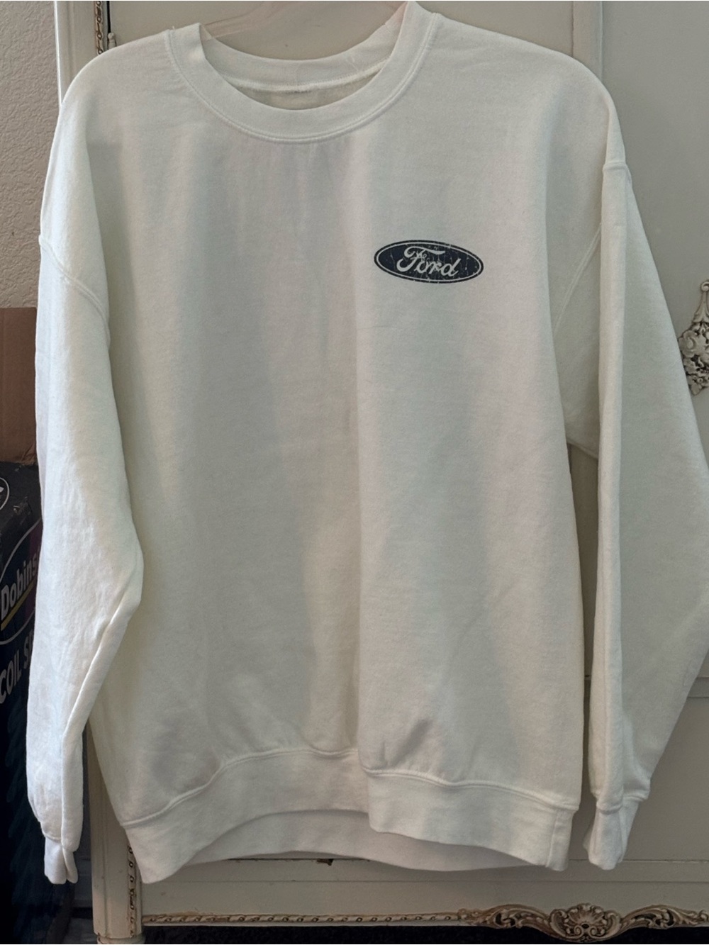 Ford Bronco Graphic Crewneck Sweatshirt - White with Yellow & Orange Accents - Picture 2 of 4